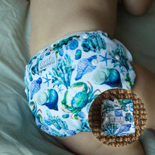 Load image into Gallery viewer, Swim Nappy and Wet Bag Duo - Seashell Shore
