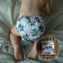 Load image into Gallery viewer, Cloth Nappy and Wet Bag Duo - Palm Tree Sky
